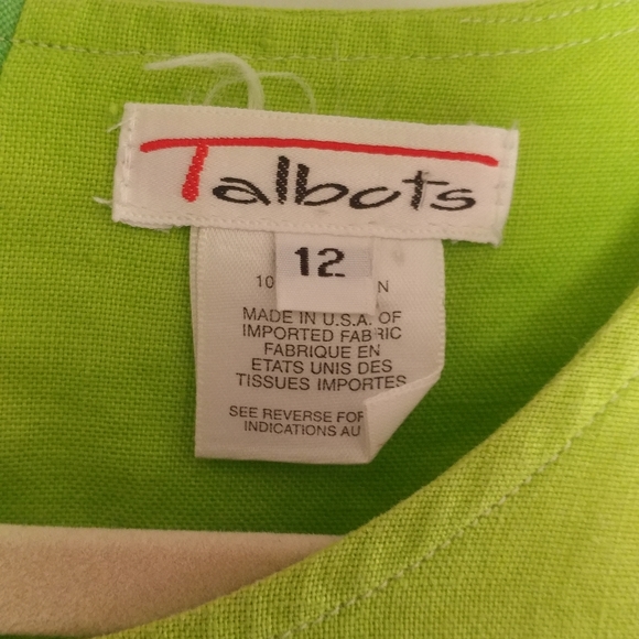 Talbots Linen dress, 12, bright green - Picture 2 of 7